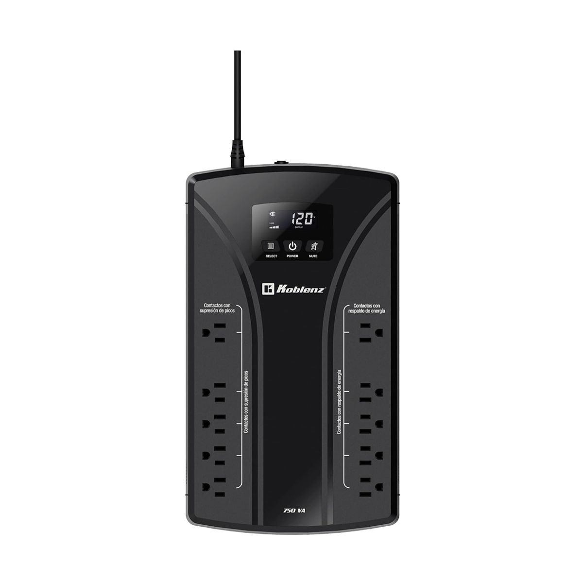 No Break Koblenz 7522-USB KOBLENZ 7522-USB - 750 VA, 420 W, Negro, Hogar y Oficina