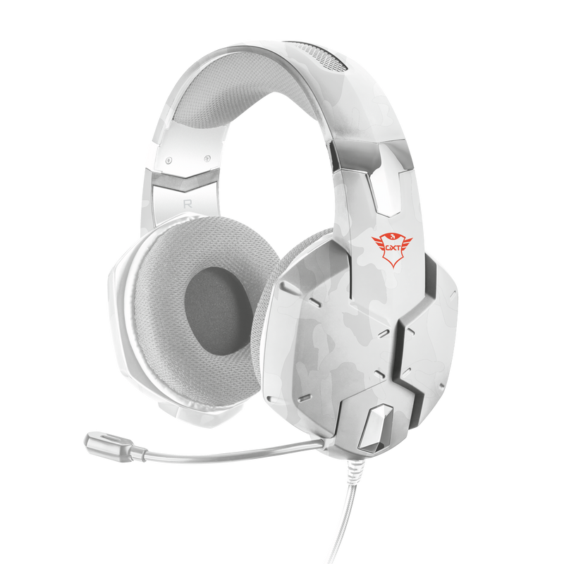 AUDIFONOS TRUST GXT (20864) 322W CARUS GAMING HEADSET SNOW CAMO,3.5MM 3 Y 4 PINS,PC, XBOX,PS5,SWITCH