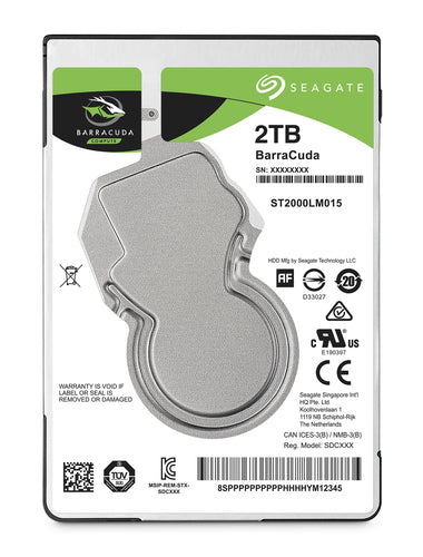 Disco Duro Interno Seagate 2TB ST2000LM015 - 2.5 Pulgadas Barracuda/Laptop, SATA III