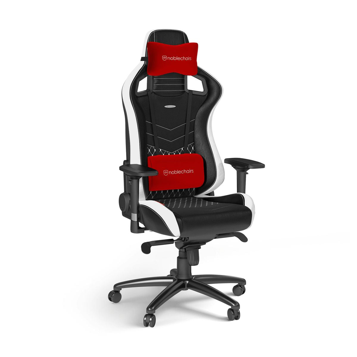SILLA NOBLECHAIRS EPIC GAMING DE CUERO REAL DE GRANO SUPERIOR BLACK/WHITE/RED