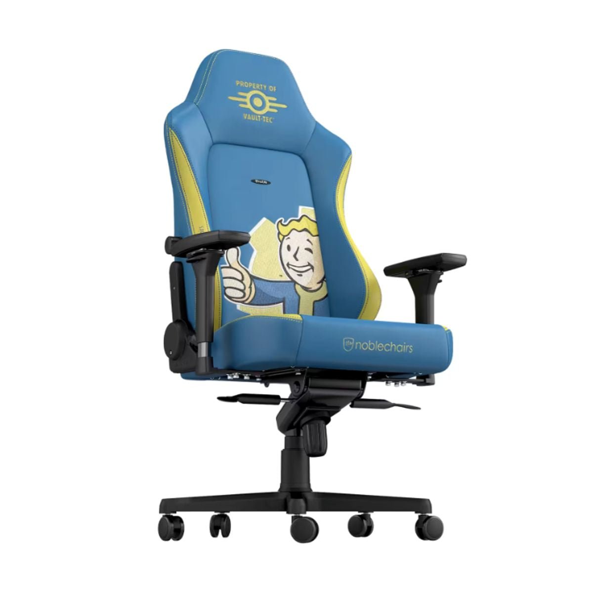 SILLA NOBLECHAIRS FALLOUT VAULT TEC EDITION BLUE/YELLOW CUERO SINTETICO 150KG