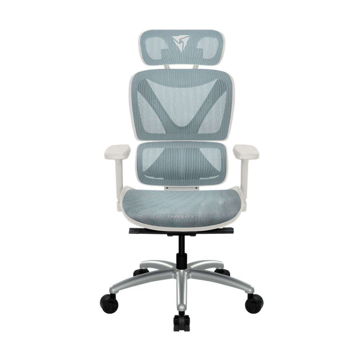 SILLA THUNDER X3 XTC CHROMA MALLA TRANSPIRABLE, CUERO PU 150KG WHITE / BLUE