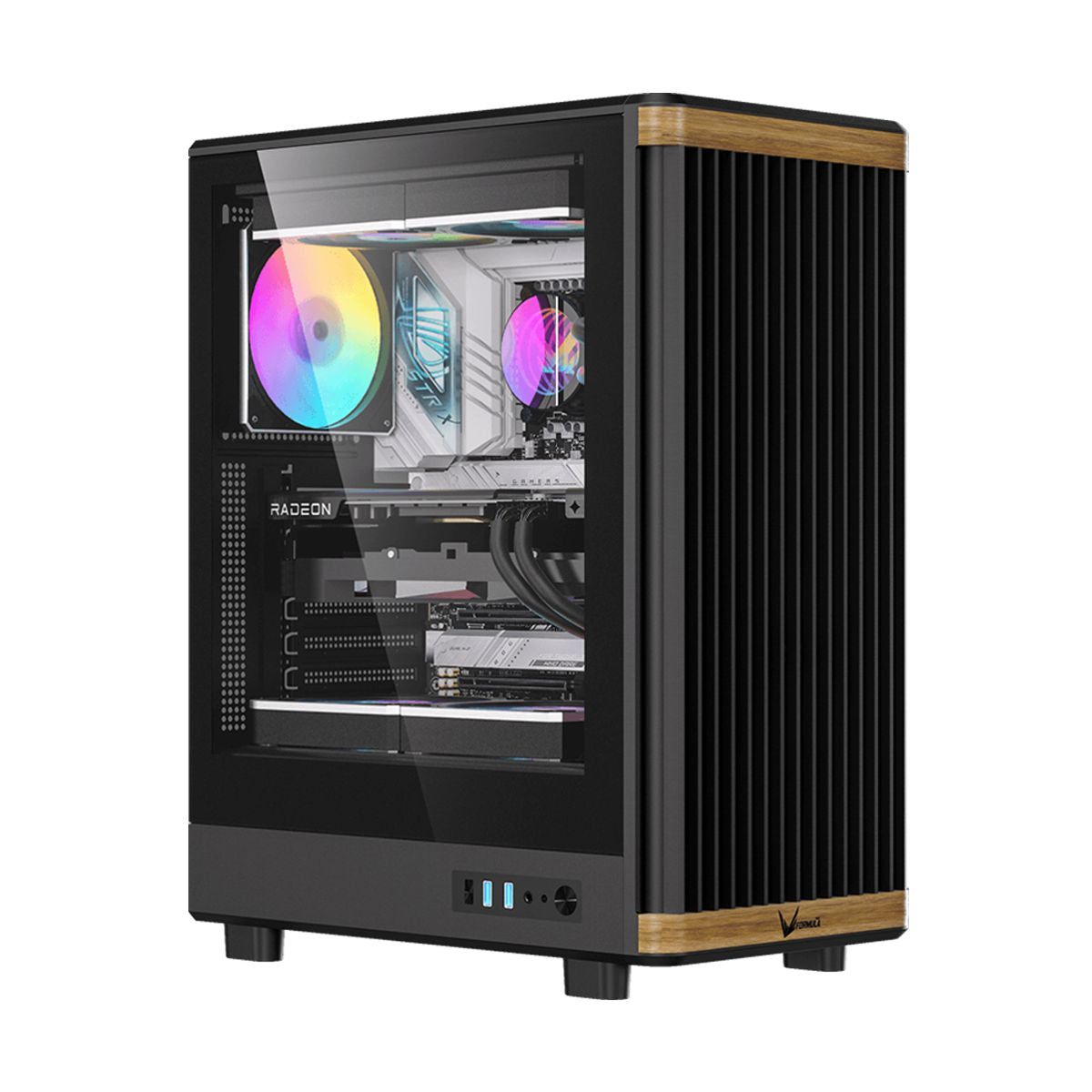 GABINETE FORMULA TIMBERLINE T1 BLACK MID ATX 3 AIR FAN RGB, 1USB TIPOC , 1 USB 3.0