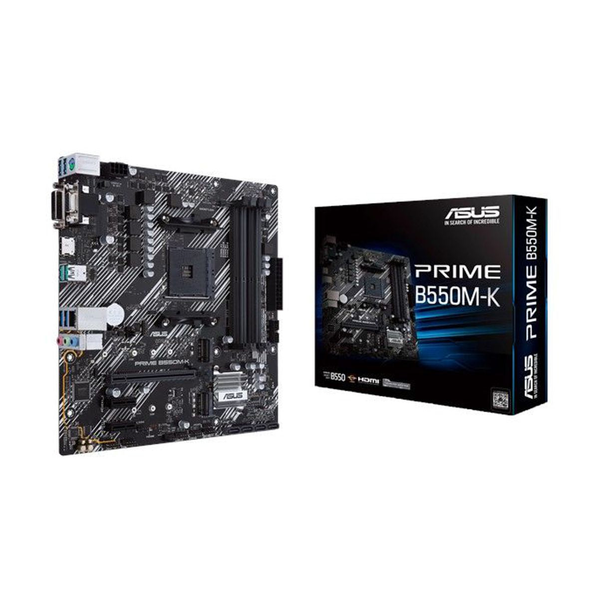 Tarjeta Madre ASUS PRIME B550M-K - micro ATX, AMD, Ryzen AM4, PCIe 4, HDMI / D-Sub / DVI, SATA 6 Gbps