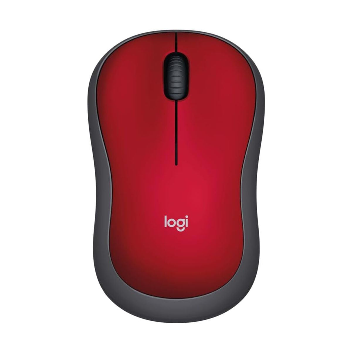 Mouse LOGITECH M185 - Rojo, 3 botones, RF inalambrico, Optico, 1000 DPI