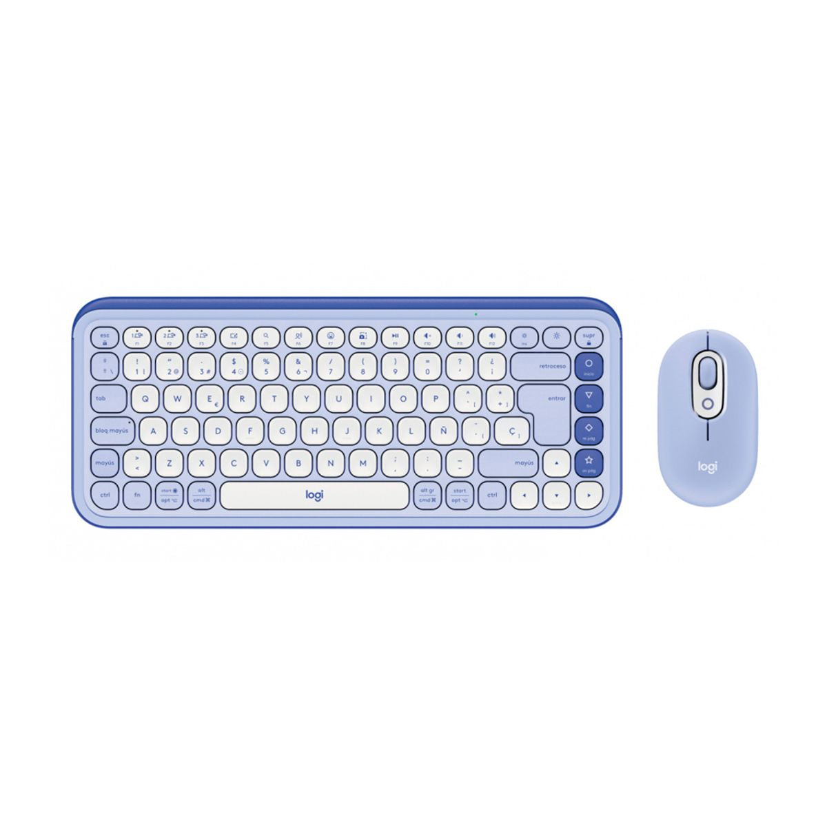 Kit Logitech POP 920-013054 Teclado y mouse Bluetooth. Color lila y blanco. -