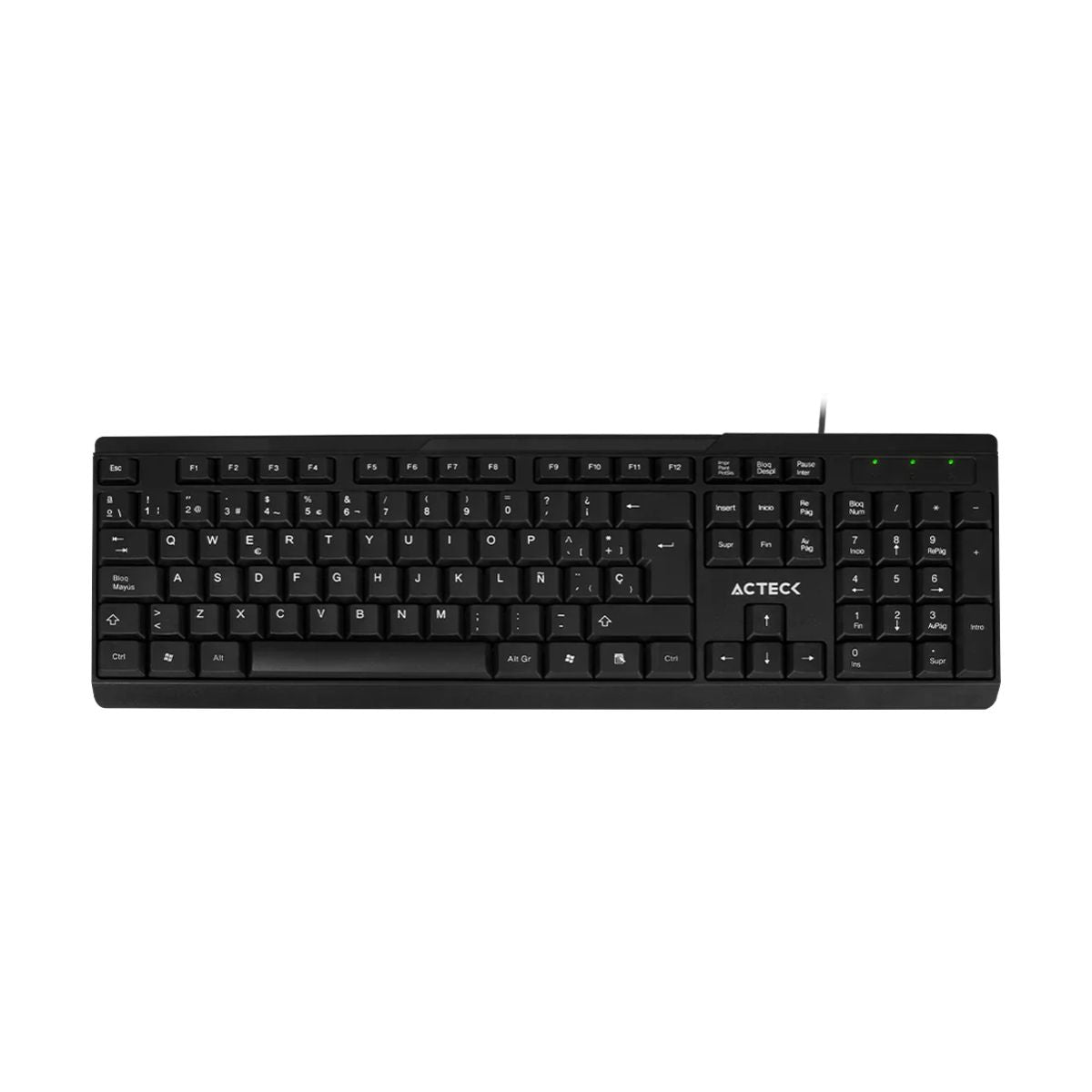 Teclado Estandar ACTECK Alambrico USB WINDOWS-LINUX Diseno Clasico Negro INSPIRE TA210 -