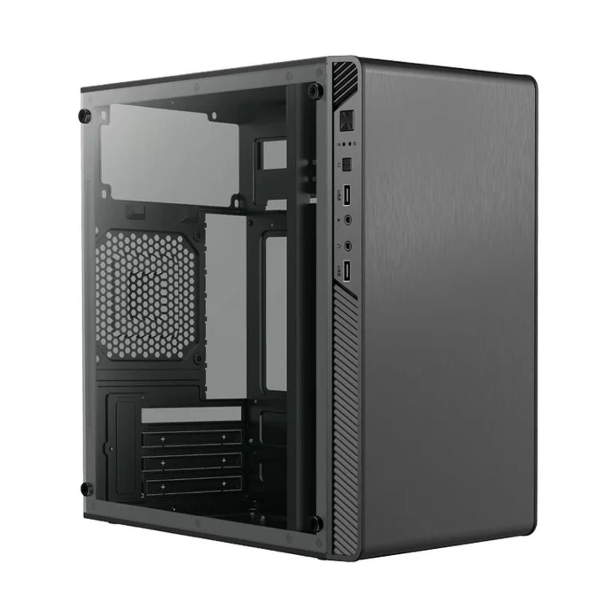 GABINETE ACTECK (AC-935784) PERFORMANCE II GI215W,MICRO ATX,FUENTE 500W,2*USB 2.0,ACRILICO,NEGRO