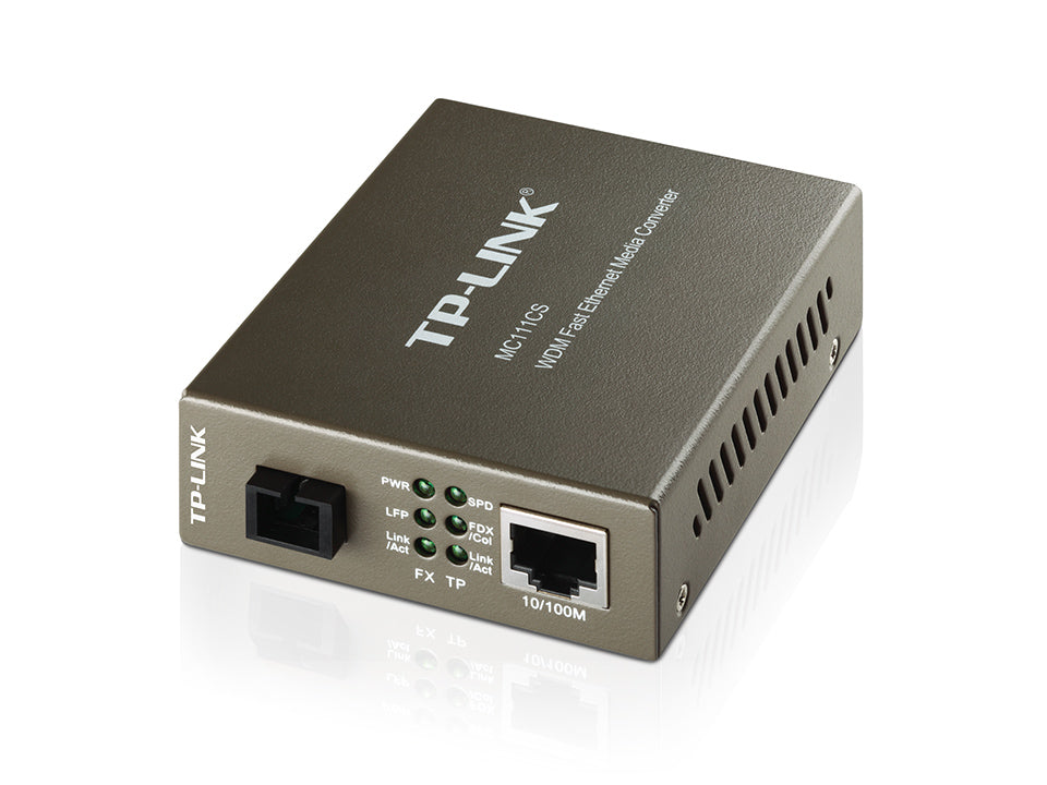 CONVERTIDOR MULTIMEDIA WDM DE 10/100MBPS TP-LINK MC112CS DE RECEPCION Y TRANSMISION DE DATOS EN UNA FIBRA -