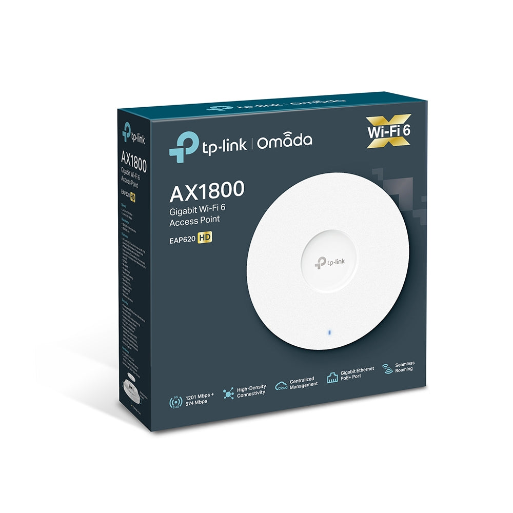 ACCESS POINT INALAMBRICO DE MONTAJE EN TECHO DE DOBLE BANDA AX1800 AC OMADA TP-LINK EAP620 HD -