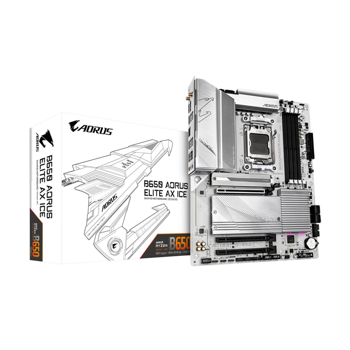 MOTHERBOARD GIGABYTE (B650 A ELITE AX ICE) SOCKET AM5, 4*DDR5 8000MHZ, HDMI, DP, ATX