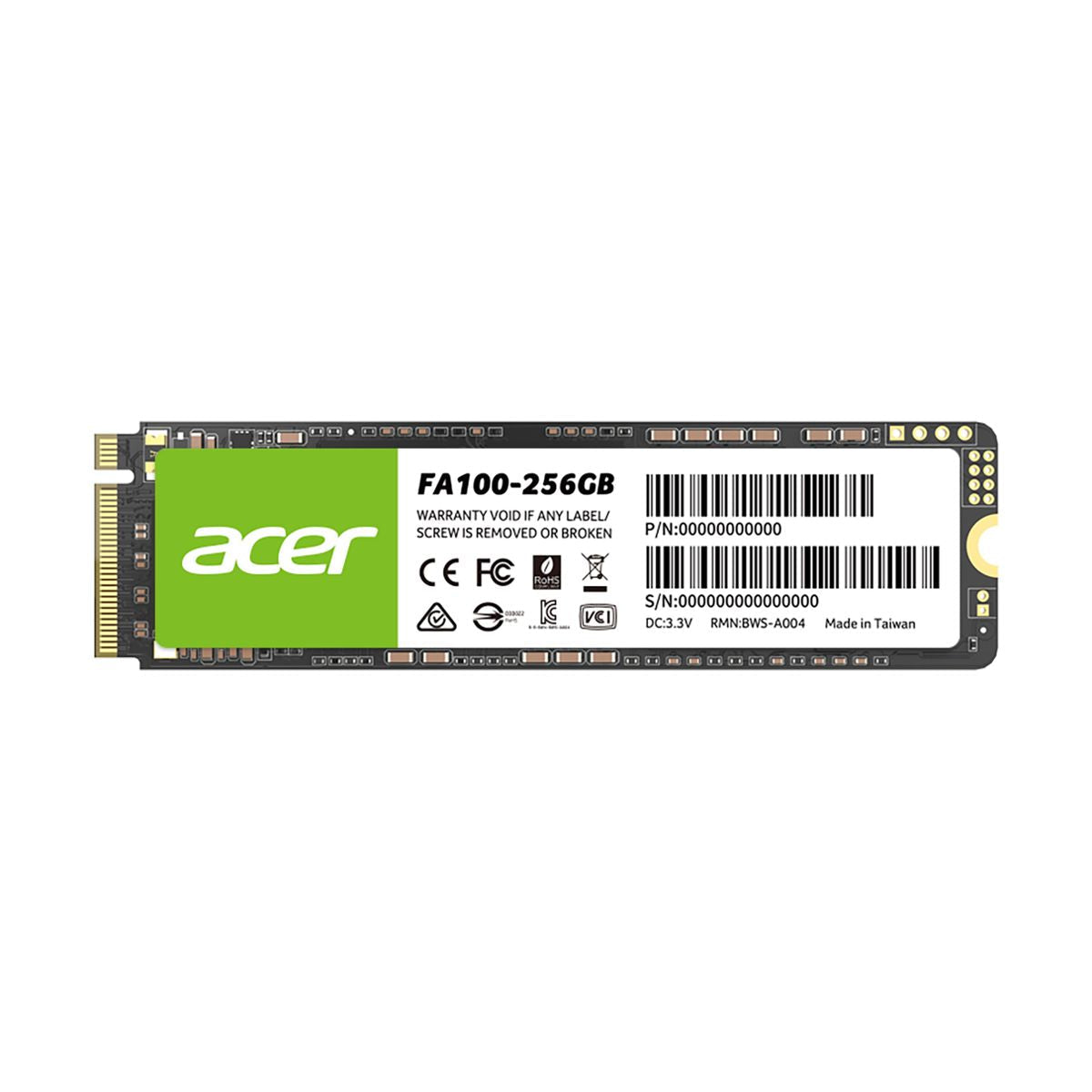 Unidad de Estado Solido ACER FA100 - 256 GB, 3300 MB/s, 2700 MB/s