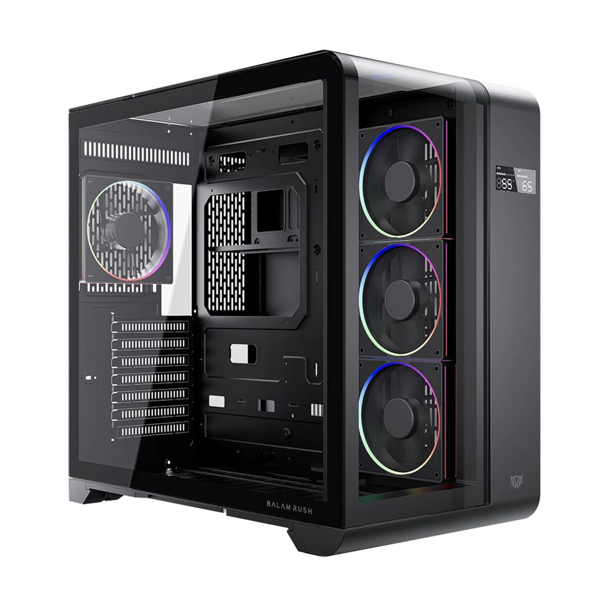 GABINETE BALAM RUSH (BR-941594) TANK EXPERT CURVE 7400,ATX,1*USB-C,CRISTAL TEMP,1 FAN,DISPLAY,NEGRO