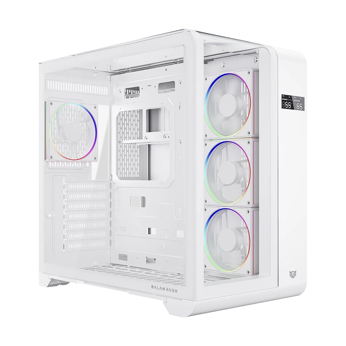 GABINETE BALAM RUSH (BR-941600) TANK EXPERT CURVE 7400,ATX,1*USB-C,CRISTAL TEMP,1 FAN,DISPLAY,BLANCO