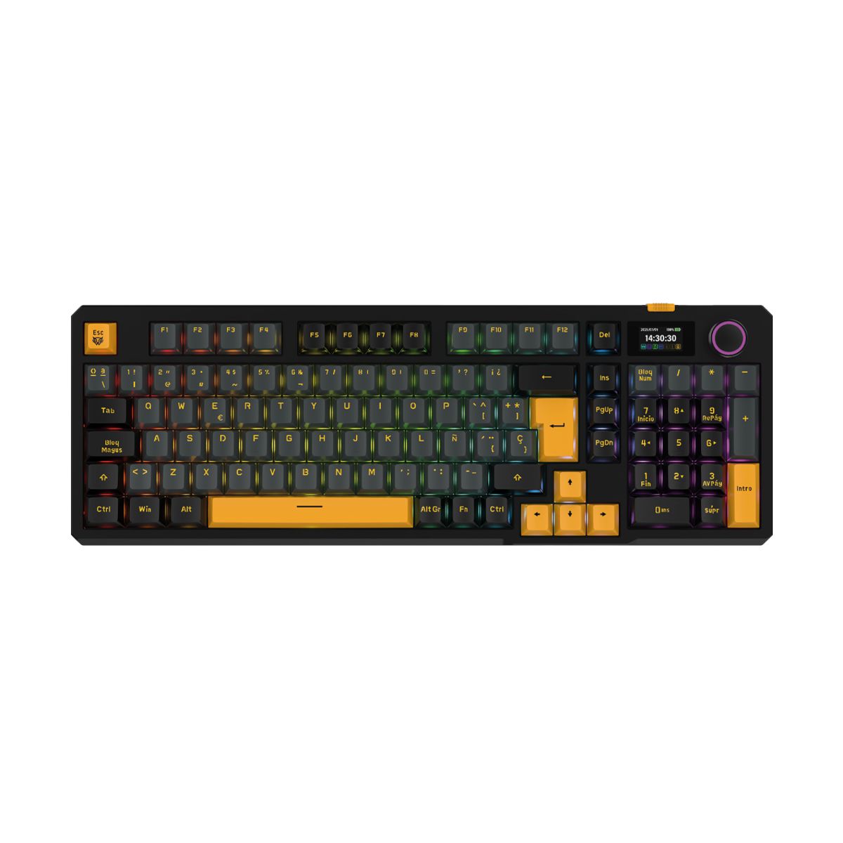 Teclado Gamer Inalambrico DEFEAT LEVEL GK3 Balam Rush Pantalla Inteligente IPS 1.14 pulgadas -
