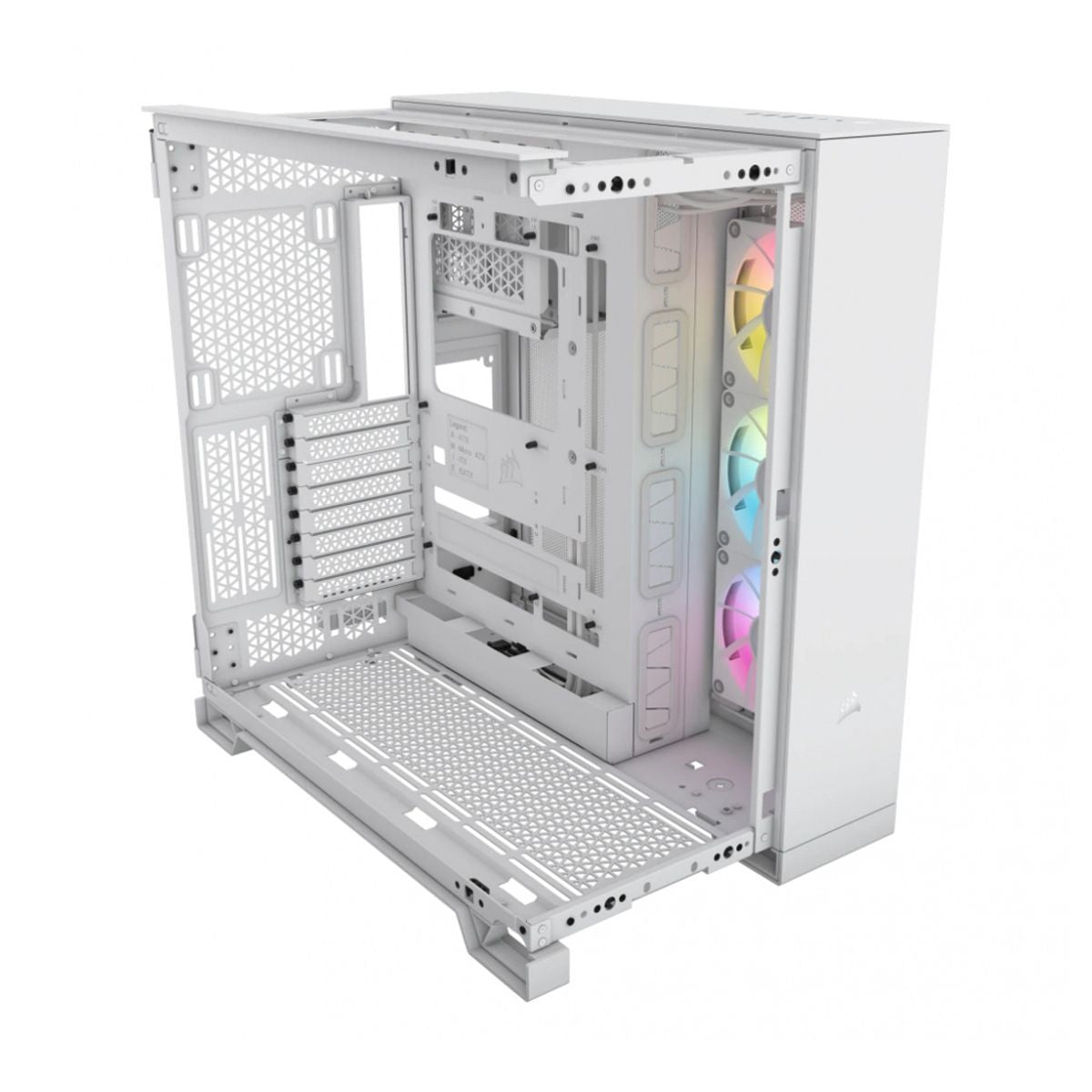 GABINETE CORSAIR (CC-9011270-WW) ICUE LINK 6500X RGB,BLANCO,CRISTAL TEMPLADO,MED-TORRE,SIN FUENTE