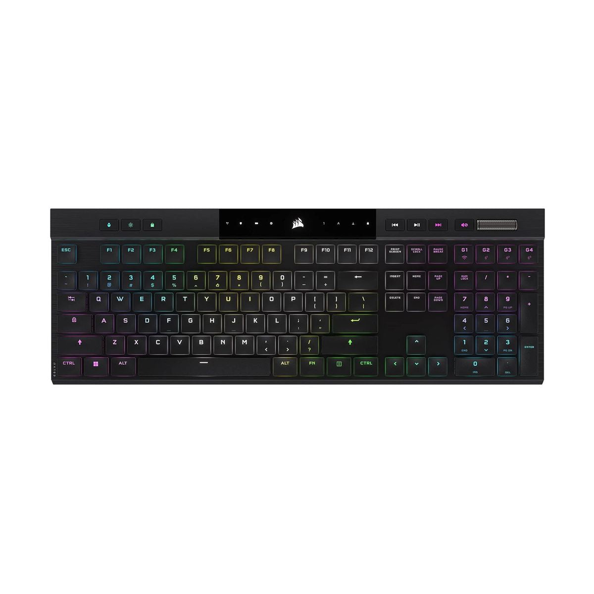 TECLADO MECANICO CORSAIR (CH-913A01U-NA) K100 AIR WIRELESS RGB,CHERRY MX ULTRA,ULTRADELGADO,NEGRO