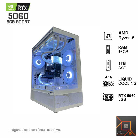 PC Gamer RTX 5060 AMD Ryzen 5 7600X 16GB de RAM 1TB SSD NVME 650W WIFI
