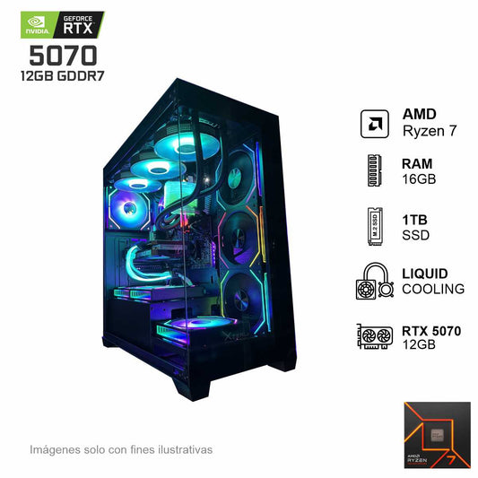 PC Gamer RTX 5070 AMD Ryzen 7 7700X 16GB de RAM 1TB SSD NVME 750W WIFI