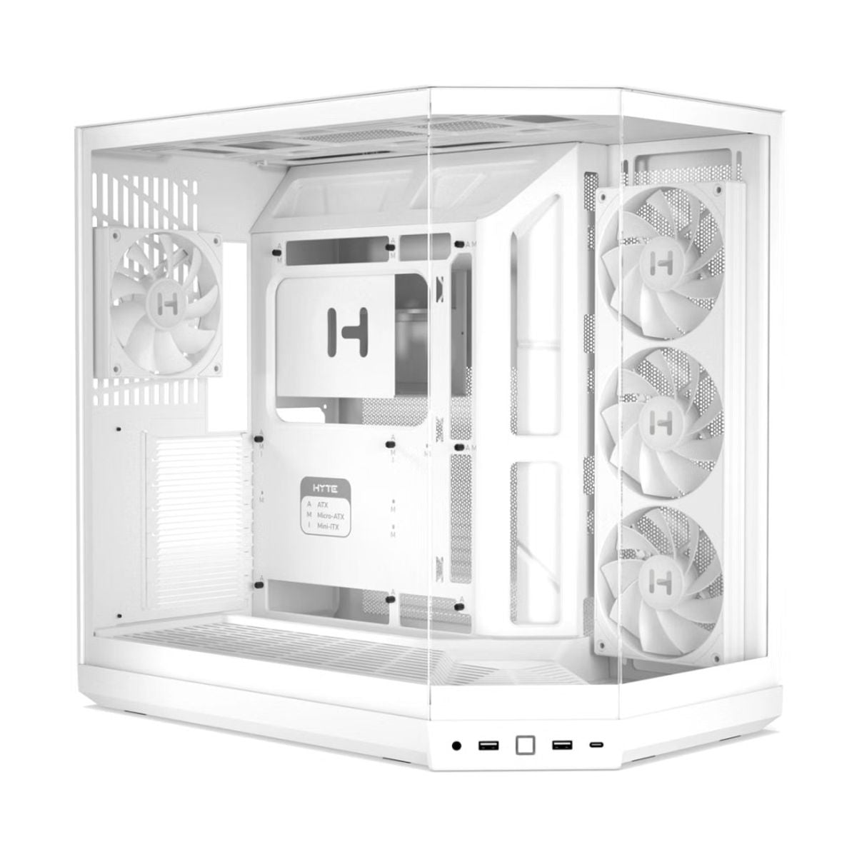 GABINETE HYTE (CS-HYTE-Y50RGB-WW) Y50 SNOW WHITE,4*FAN ARGB,ATX,DOBLE CAM CON CRISTAL,S/FUENTE