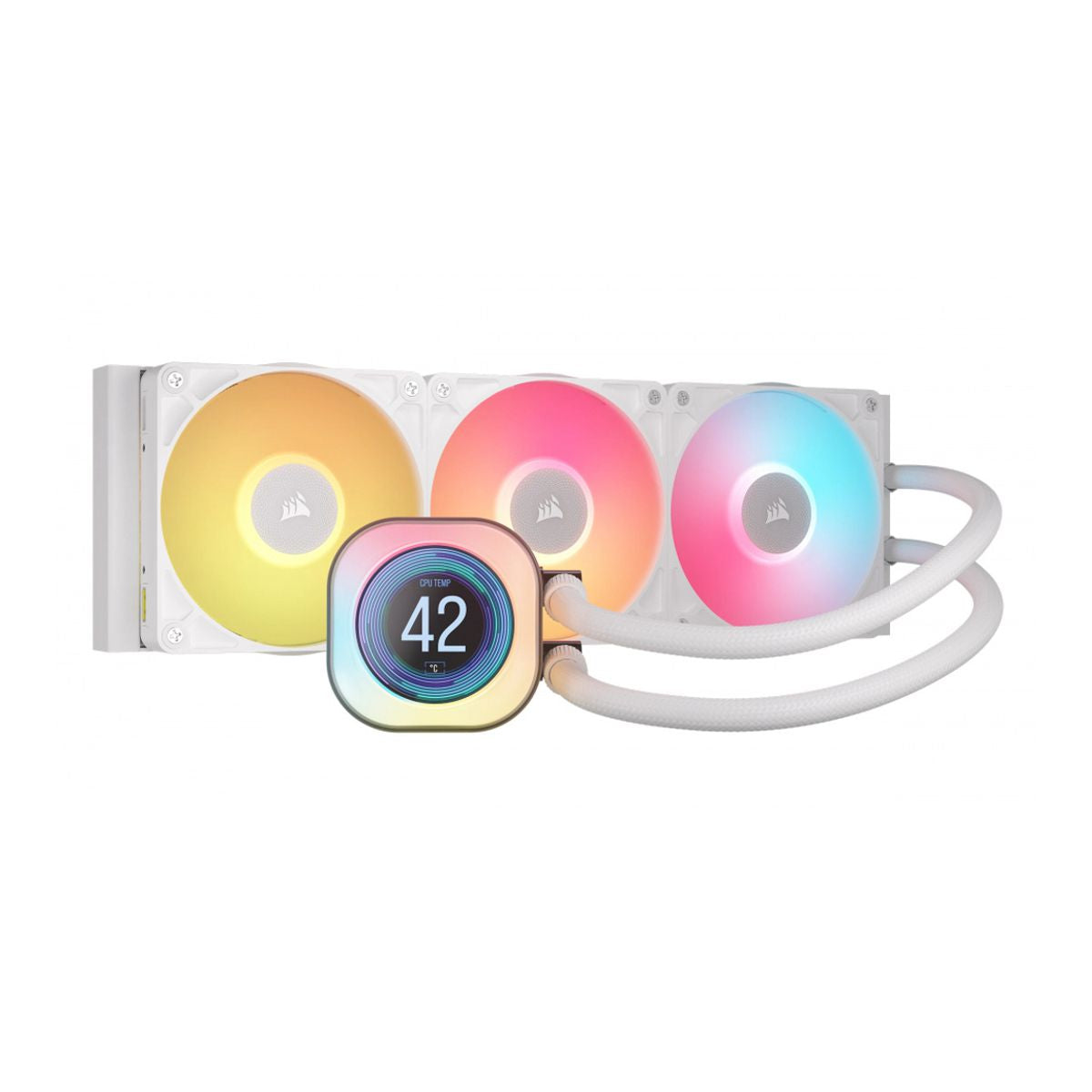 VENTILADOR P/CPU CORSAIR (CW-9061026-WW) ICUE LINK H150I LCD AIO,360MM,ENFRIAMIENTO LIQUIDO,BLANCO