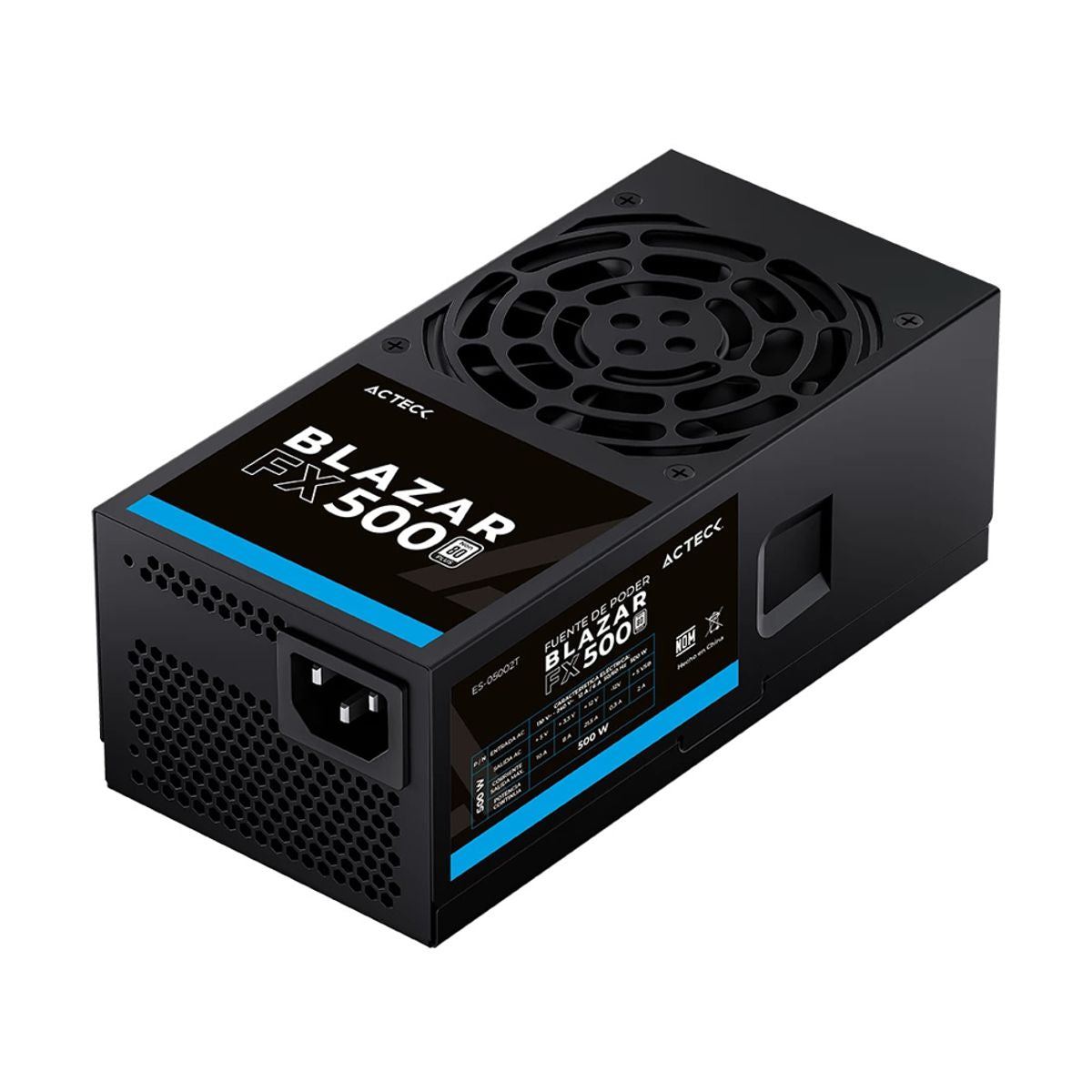 FUENTE DE PODER ACTECK (ES-05002T) BLAZAR FX500, 500W,ATX 24,ATX 12V 4+4,2 SATA,2 MOLEX,NEGRO