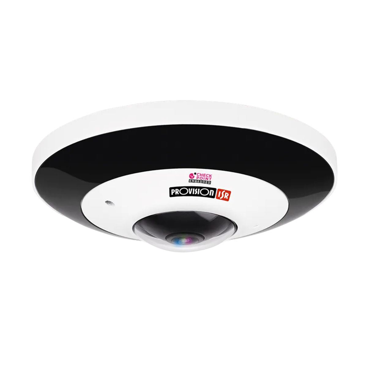 Camara fisheye IP 6 MP - Lente 1, 65 mm (360deg for Ceiling Mount / 180deg For Wall Mount), de dia detecta hasta 90 mts, DDA, microfono, WDR, IP67