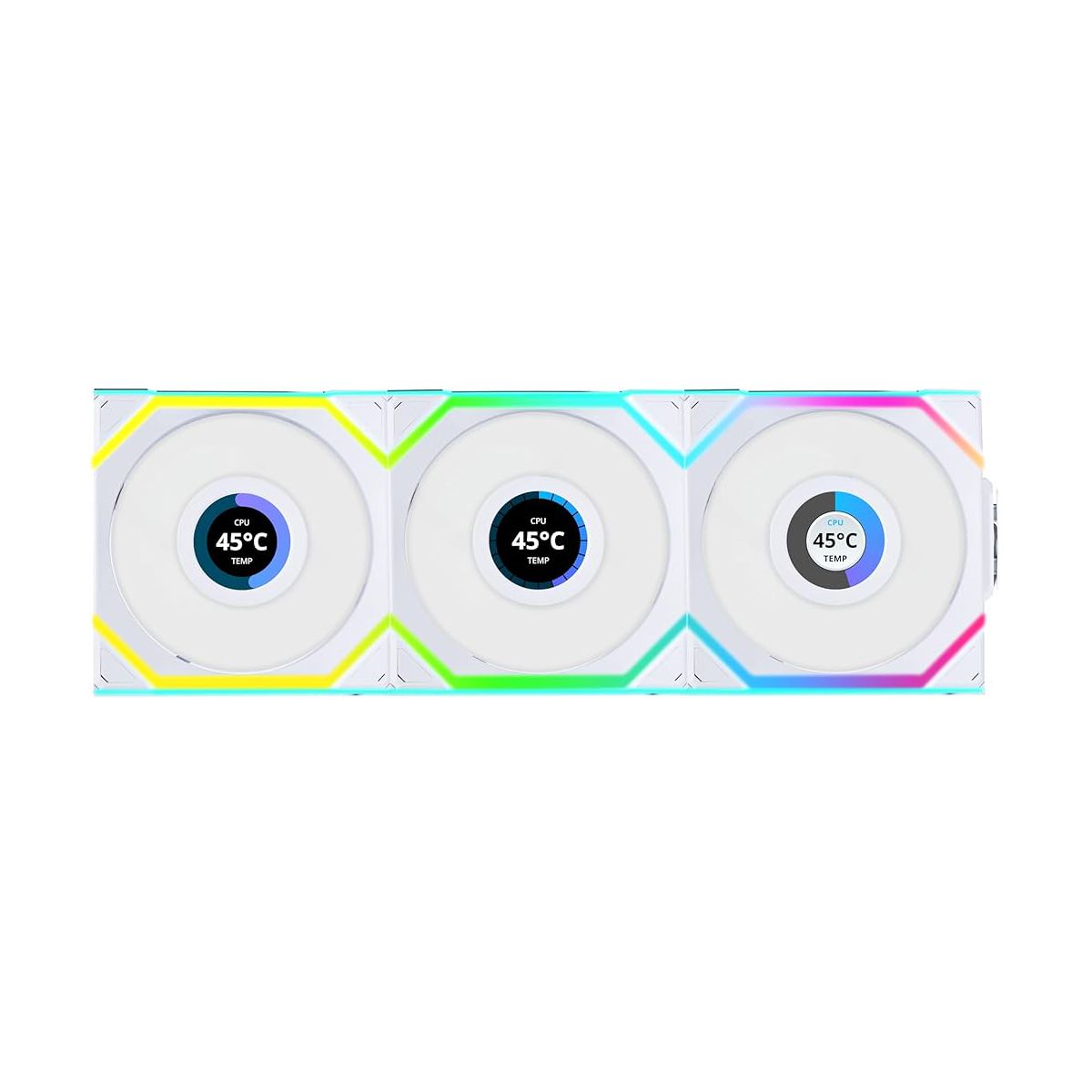 VENTILADOR LIAN LI UNIFAN SL WHITE WIRELESS LCD 120MM ARGB