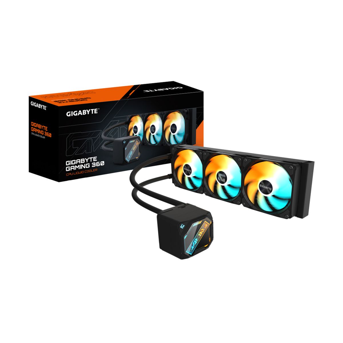 VENTILADOR P/CPU GIGABYTE (GP-GIGABYTE GME 360) ARGB,ENFRIAMIENTO LIQUIDO,3 FAN,360MM,NEGRO