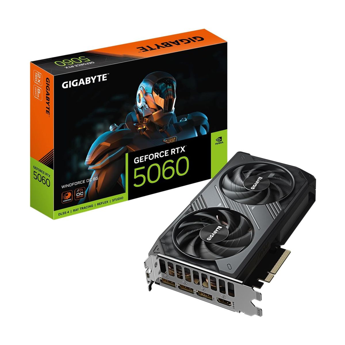 TARJETA DE VIDEO GIGABYTE (GV-N5060WF2OC-8GD) RTX 5060,8GB GDDR7,PCIE 5.0,HDMI,3*DP,2 FAN