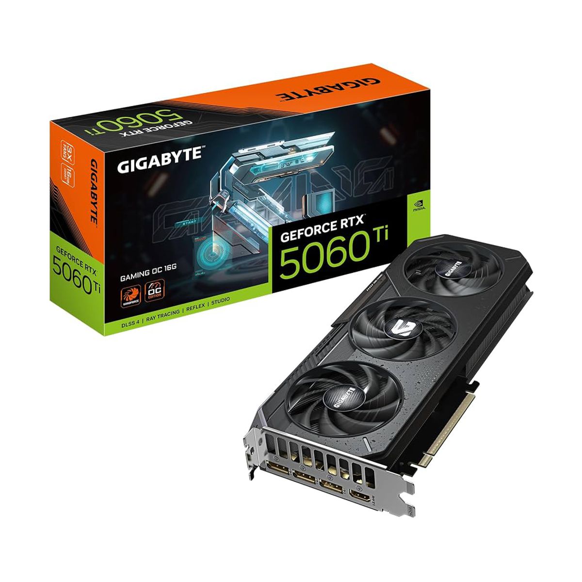 TARJETA DE VIDEO GIGABYTE (GV-N506TGAMING OC-16GD) RTX 5060TI,16GB GDDR7,PCIE 5.0,HDMI,3*DP,3 FAN