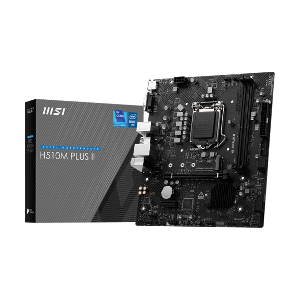 Tarjeta Madre MSI H510M PLUS II, Micro-ATX, LGA 1200, Intel H510, 2* DDR4, HDMI/VGA para Intel