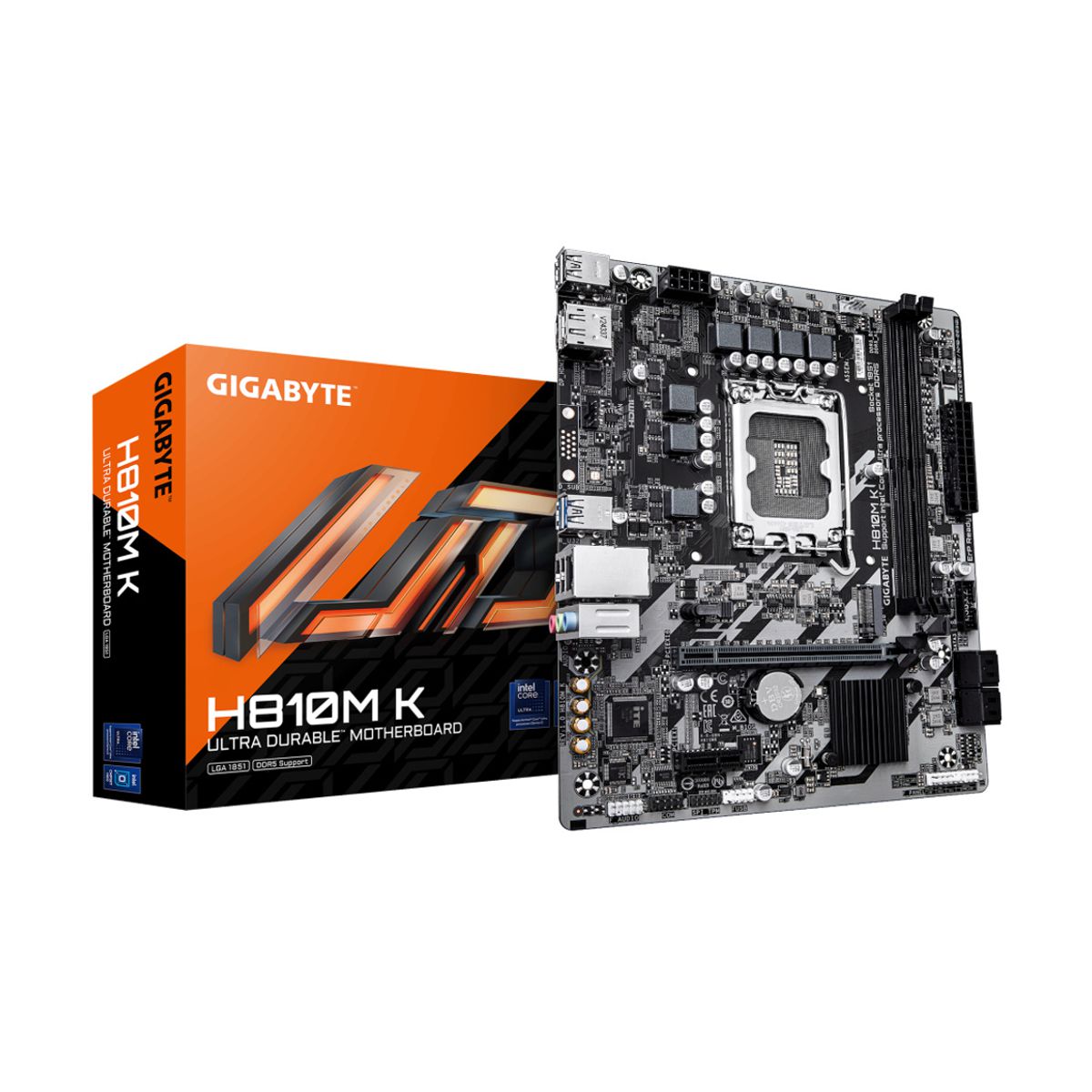 MOTHERBOARD GIGABYTE (H810M K GEN5) SOCKET 1851,2*DDR5 6400MHZ,HDMI,DP,MICRO ATX