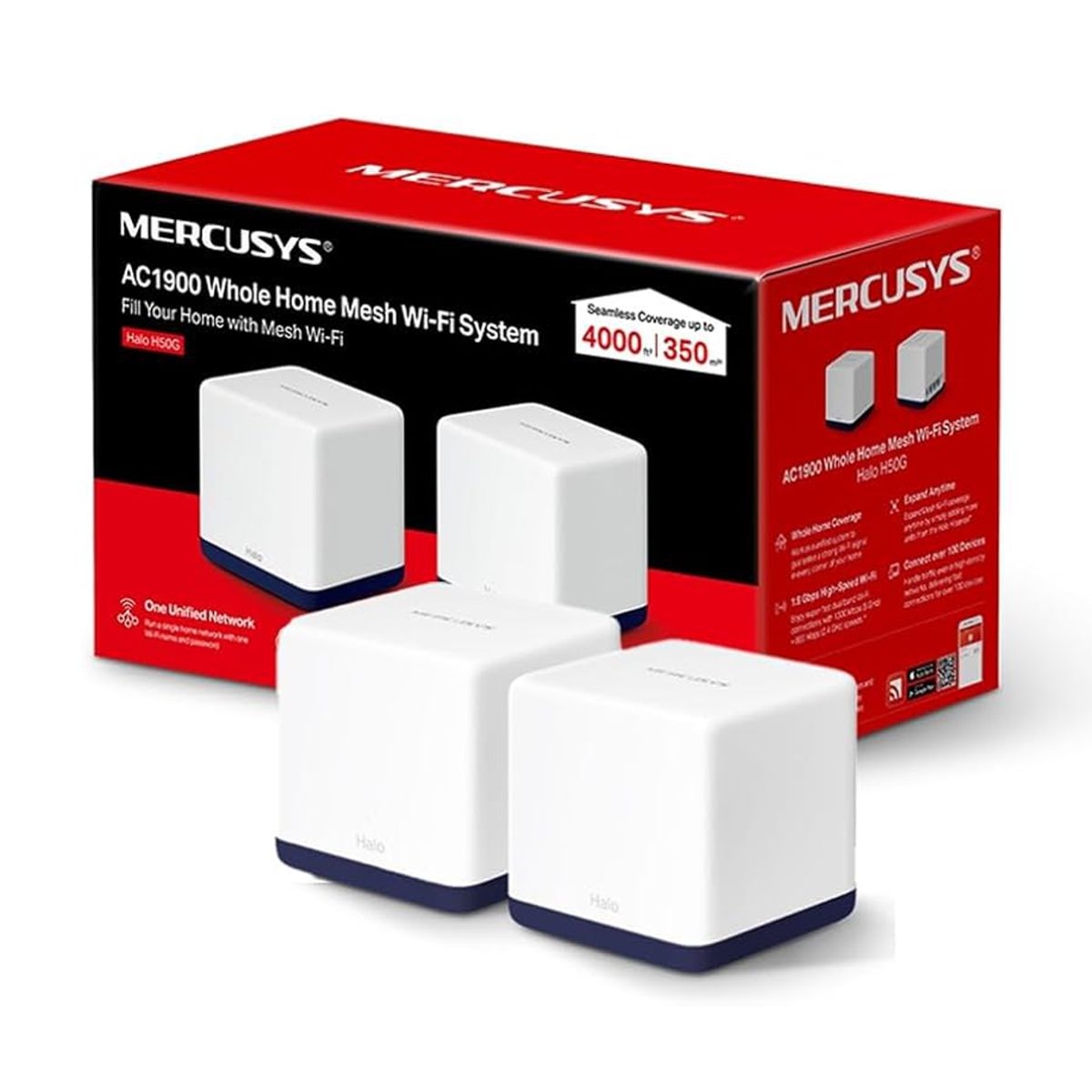 SIST. WIFI PARA TODO EL HOGAR AC1900 HALO H50G(2-pack) CON DOBLE BANDA Y CONTROL DESDE LA APLICACION -