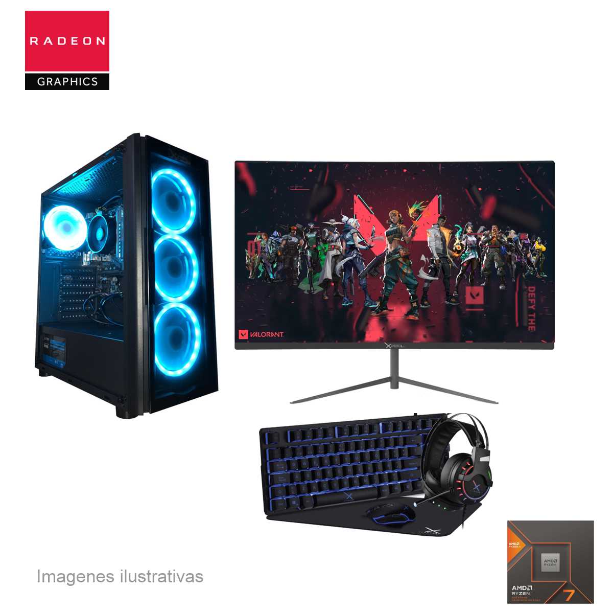 PC Gamer AMD Ryzen 7 8700G Memoria RAM de 16GB 1TB SSD 600W WIFI