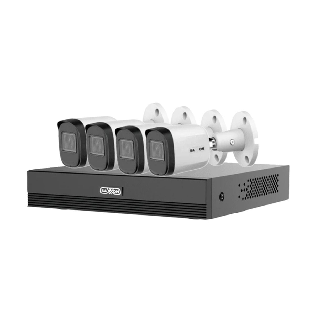 SAXXON SUA-KIT/XVR1E04-I/4-B20P-0280B - Kit 4 Canales HDCVI 1080P/ 4 Camaras B20P 2.8mm 100deg/ DVR Soporta Hasta 5 Ch IP ySMD Policarbonato -
