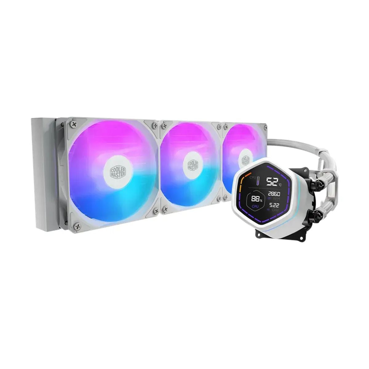 VENTILADOR P/CPU COOLER MASTER (MLX-D36M-A18PW-RD)ML CORE NEX DIGITAL,360MM,ARGB,1851/AM5,BLANCO