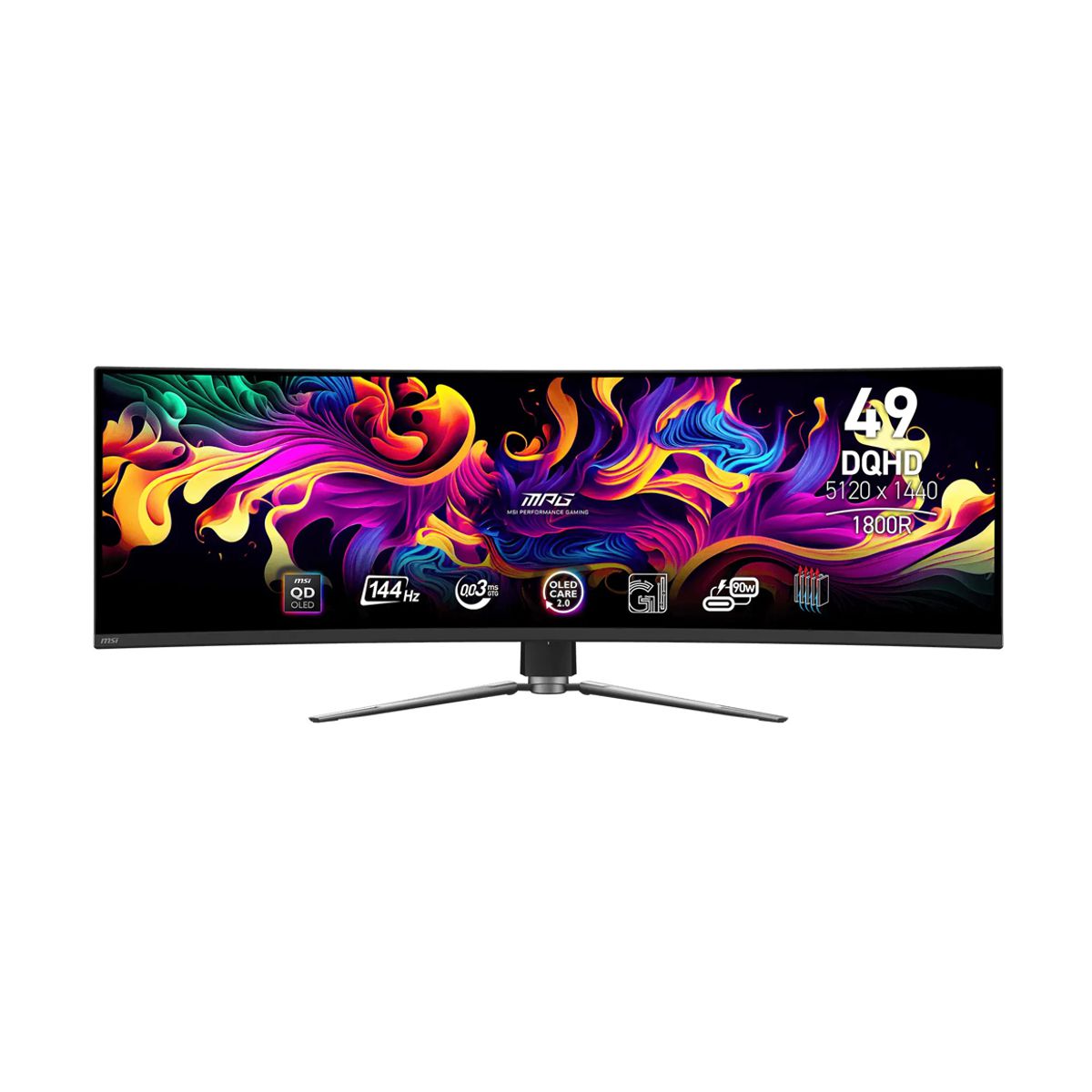 MONITOR LED MSI 49" (MPG 491CQPX QD-OLED) 5120X1440 DQHD, CURVO, 144 HZ, .03MS, 2*HDMI, 1*DP,1*USB C