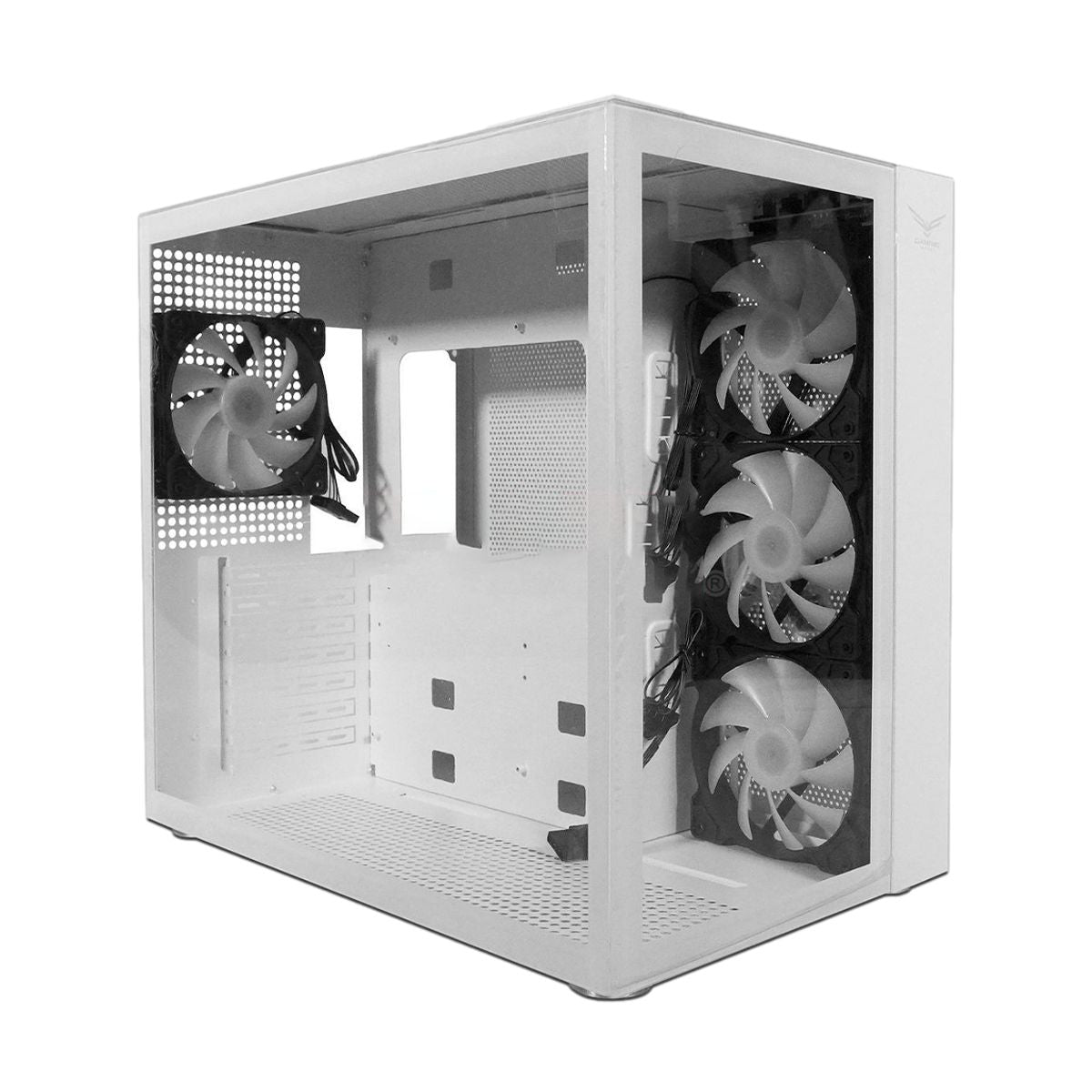GABINETE GAMING NACEB WHITE NOVA NA-0633 CRISTAL TEMPLADO - MICRO, MII, ATX; USB 3.0 Y TIPO C