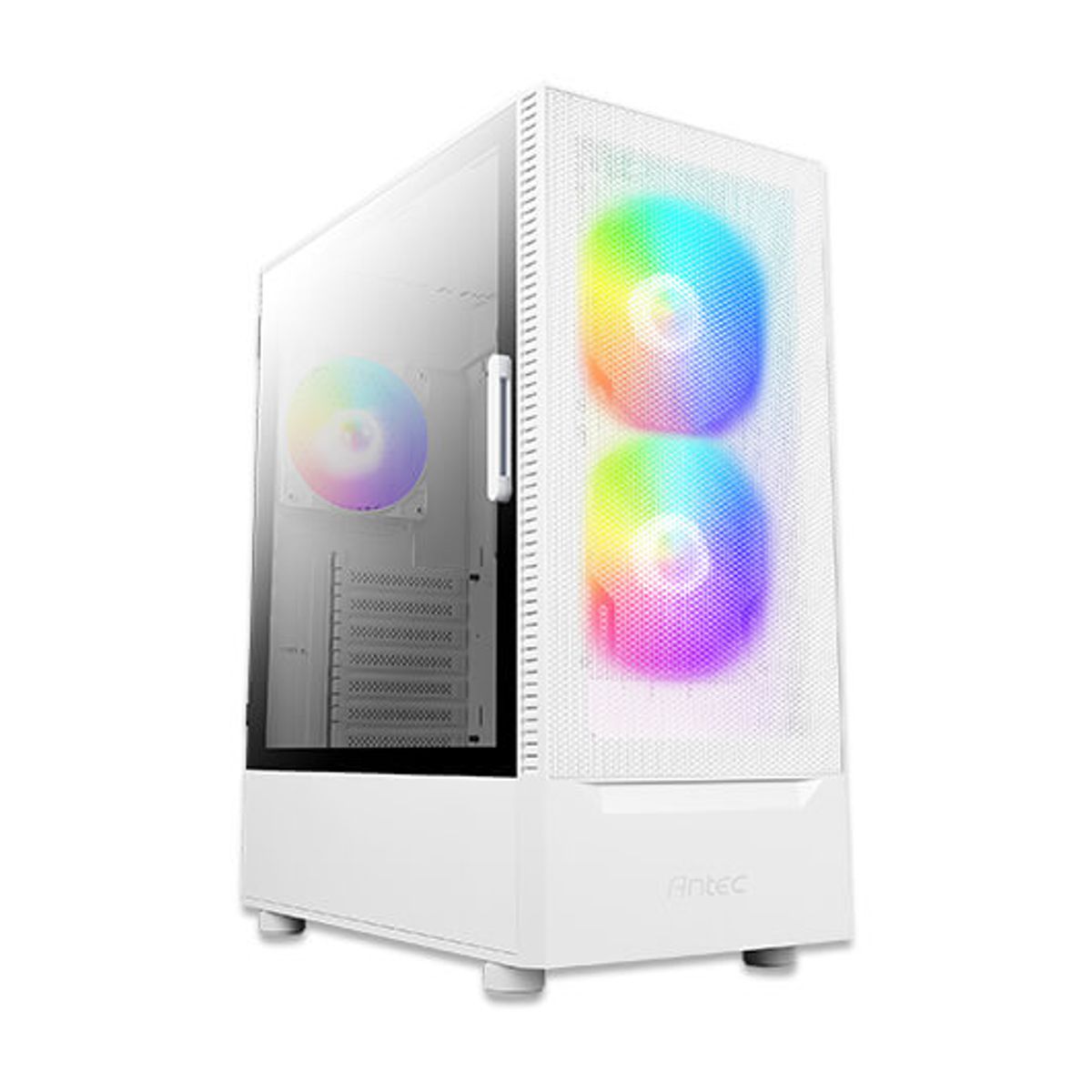 GABINETE ANTEC (NX410 WHITE) MEDIA TORRE ATX,CRISTAL,S/FUENTE,3*FAN,3*USB,,BLANCO
