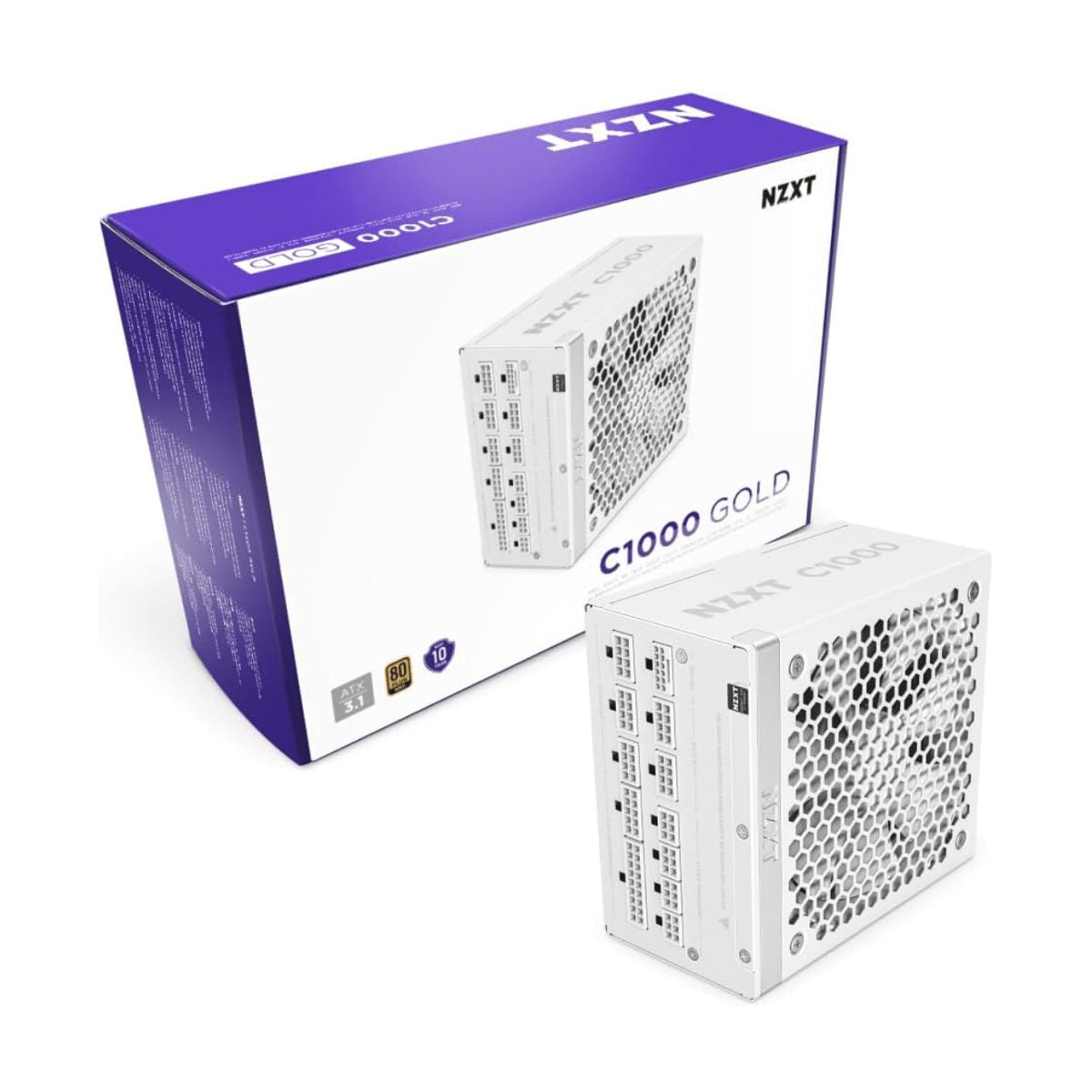 FUENTE DE PODER NZXT (PA-0G2BW-US) 1000W 80 PLUS GOLD, C1000, ATX 3.1, FULL MODULAR, BLANCO
