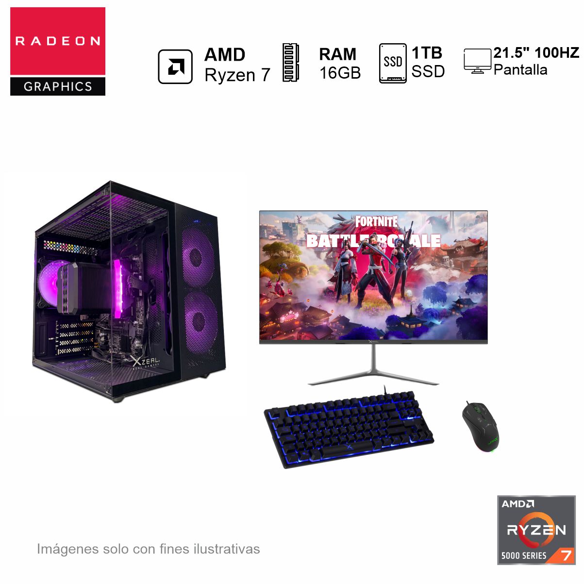 PC Gamer AMD Ryzen 7 5700G 16GB de RAM 1TB SSD 500W WIFI