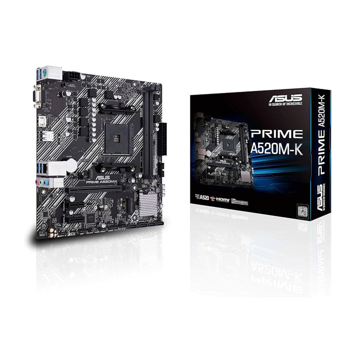 MOTHERBOARD ASUS (PRIME A520M-K) SOCKET AM4,2*DDR4, HDMI, D-SUB, PCIE-3.0, MICRO ATX