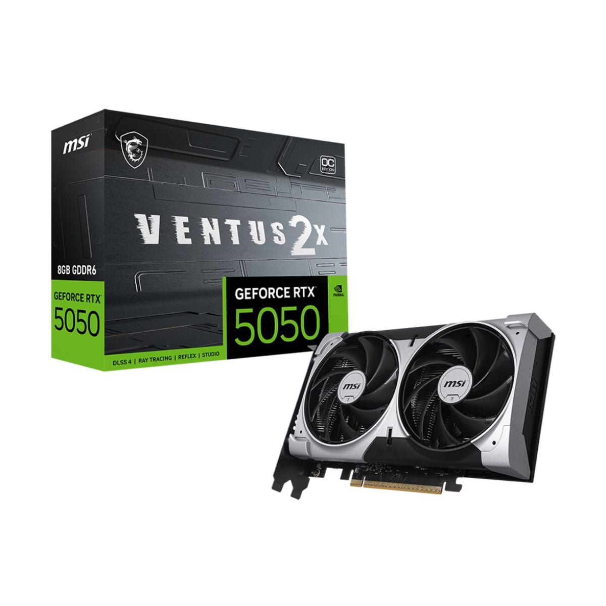 TARJETA DE VIDEO MSI (RTX 5050 8G VENTUS 2X OC) 8GB GDDR6, 2617 MHZ , 1*HDMI, 3*DP, 2FAN