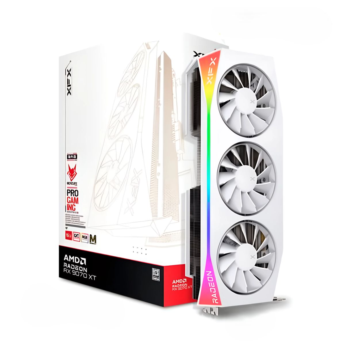 TARJETA DE VIDEO XFX (RX-97TMARGW9) MERCURY RX9070XT,16GB GDDR6,2570MHZ,3*DP,HDMI,MGNETIC AIR BLANCA