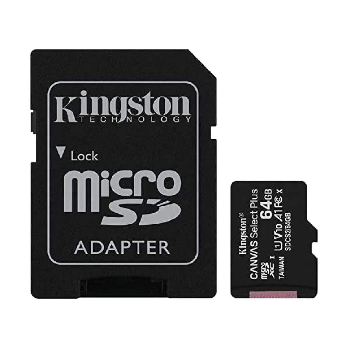 MEMORIA MICROSD KINGSTON CANVAS SELCT PLUS 64GB R.100MB/S CL10 UHS-I U1 V10 A1 -