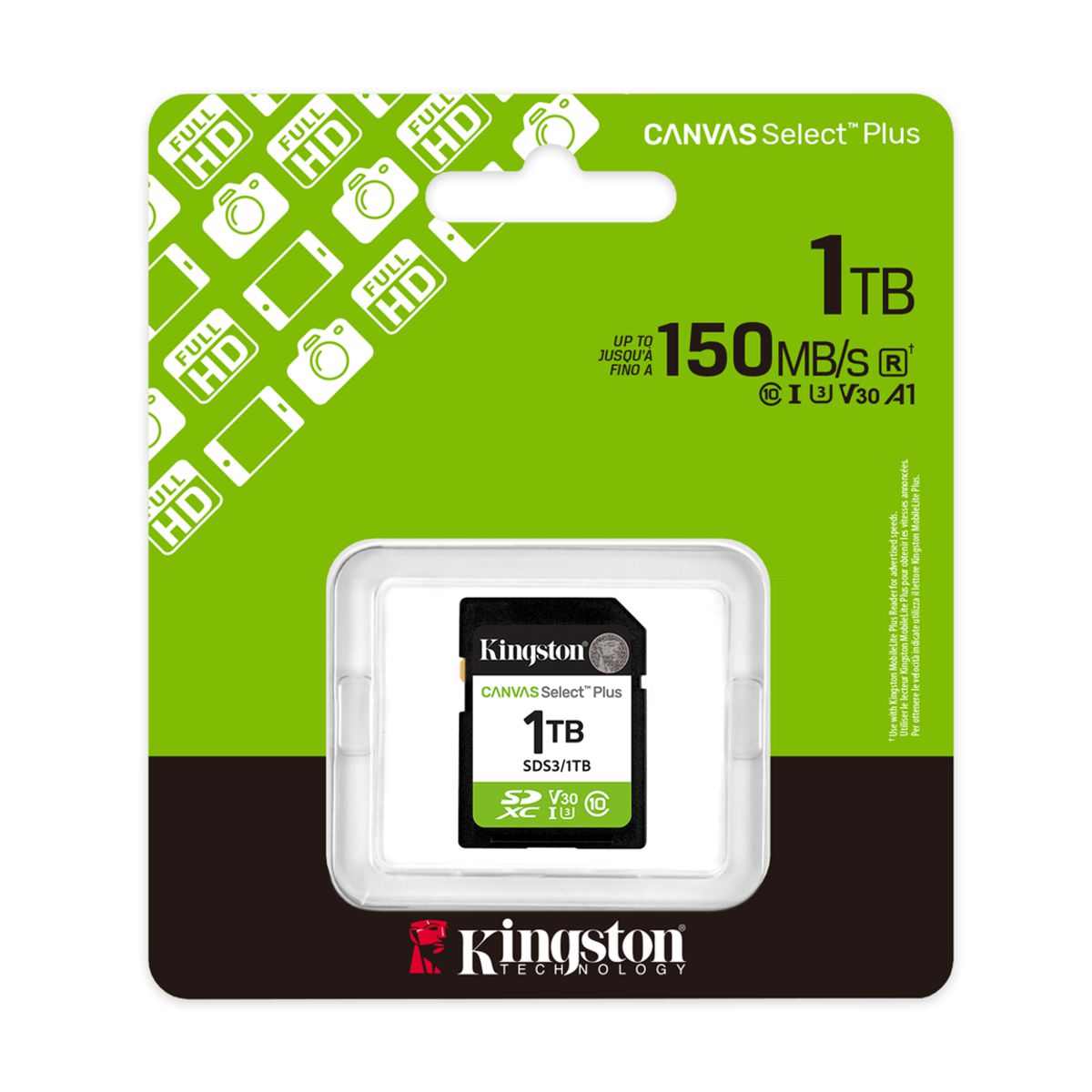 MEMORIA SD SDXC KINGSTON 1TB (SDS3/1TB) CANVAS SELECT PLUS, UHS-I CLASE 10