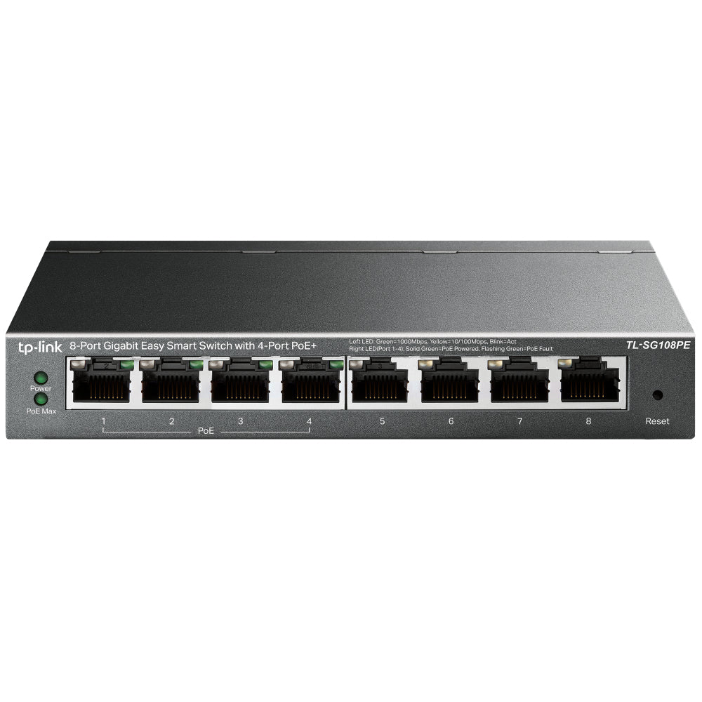 Switch TP-LINK TL-SG108PE - Negro, 15, 4 W, 8