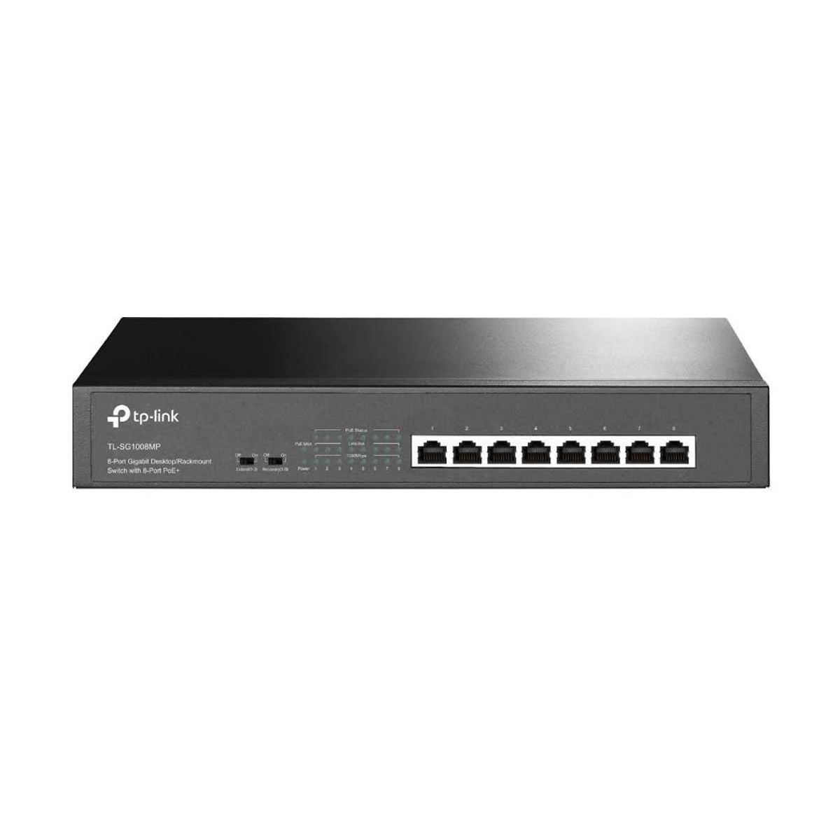 Switch Gigabit TP-Link No administrable POE (TL-SG1008MP) - Negro, 126W, 8 puertos
