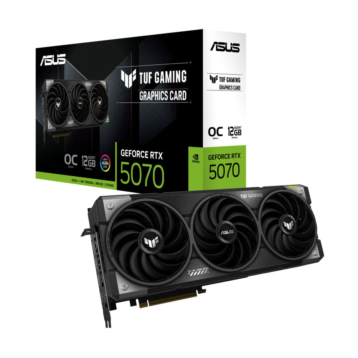 TARJETA DE VIDEO ASUS (TUF-RTX5070-O12G-GAMING) 12GB GDDR7, 256BIT, PCI-E 5.0,2*HDMI,3*DP2.1B,TRI FAN
